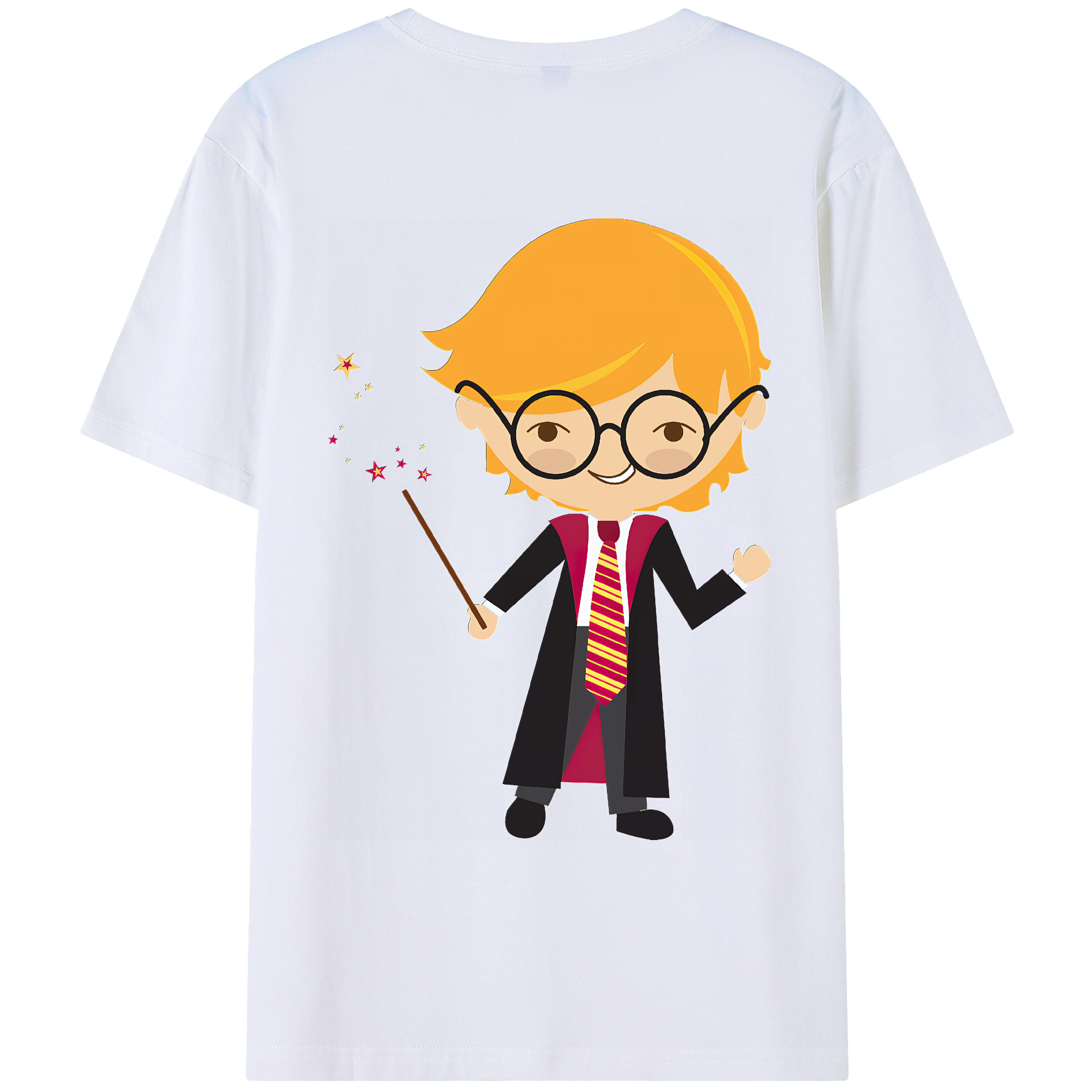 （画像用） Harry Potter ハリー・ポッターシリーズ 綿100％ メンズ半袖Tシャツ（バックプリント） 通気性