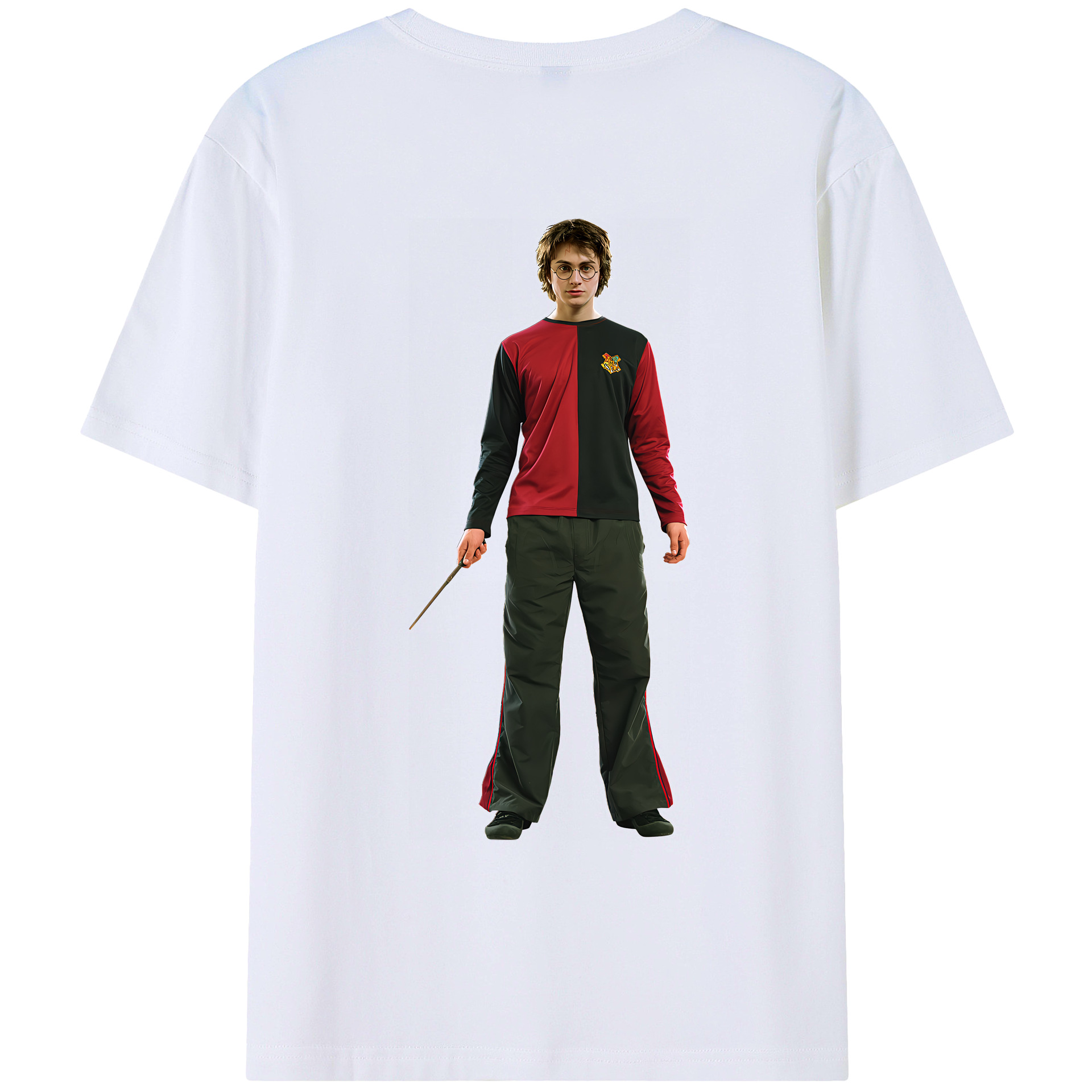 （画像用） Harry Potter ハリー・ポッターシリーズ 綿100％ メンズ半袖Tシャツ（バックプリント） 通気性