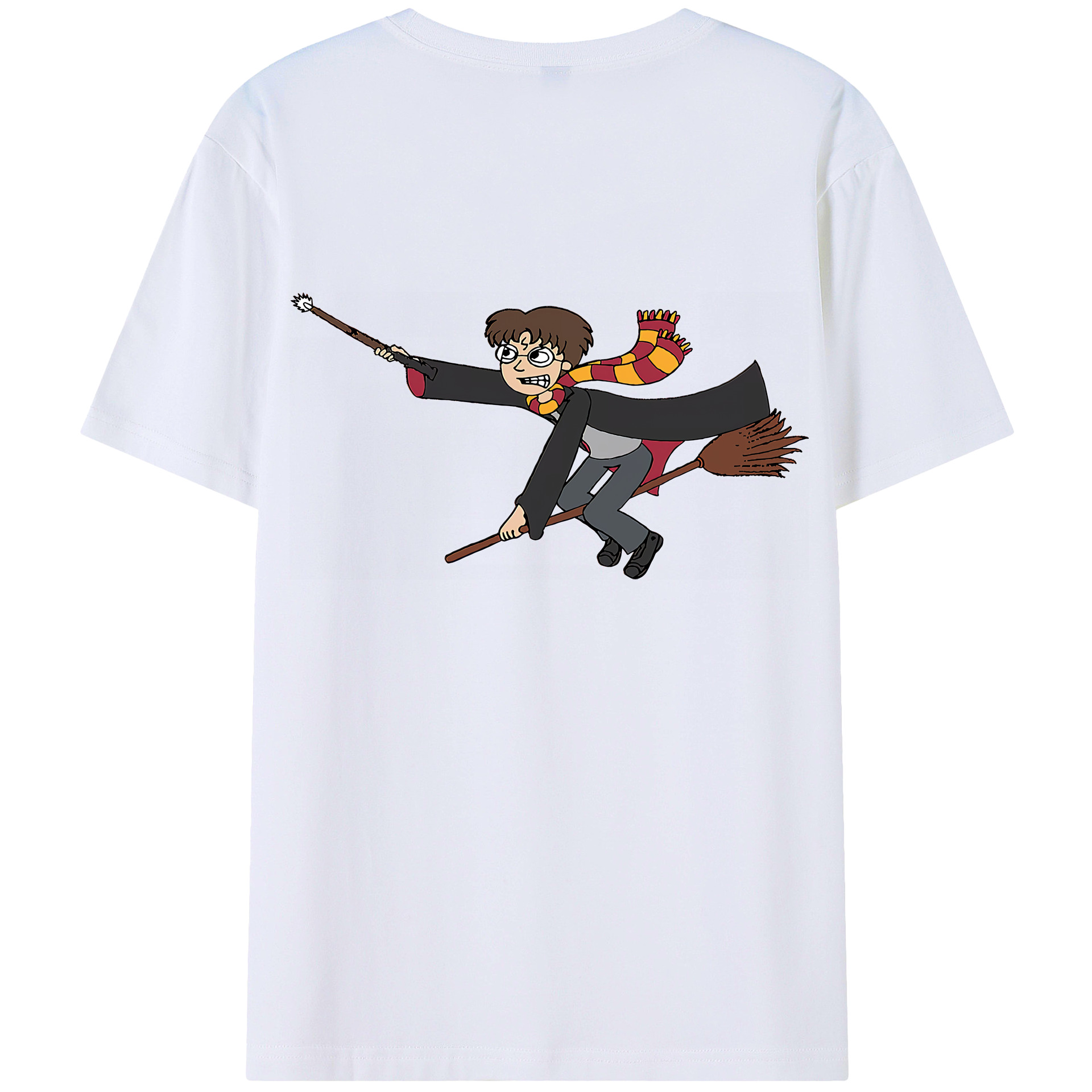 （画像用） Harry Potter ハリー・ポッターシリーズ 綿100％ メンズ半袖Tシャツ（バックプリント） 通気性