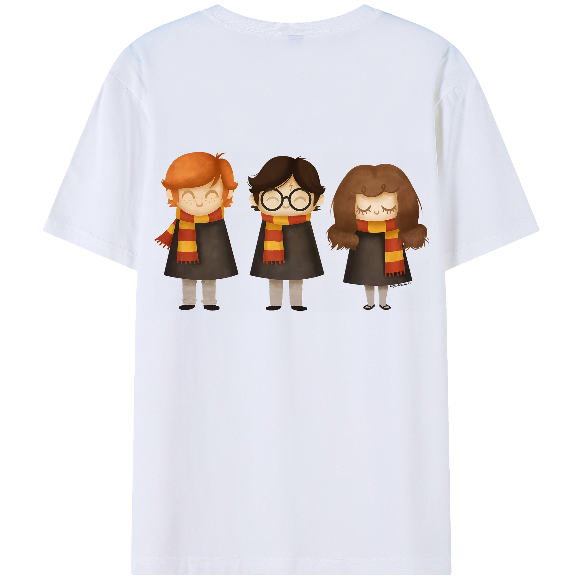 （画像用） Harry Potter ハリー・ポッターシリーズ 綿100％ メンズ半袖Tシャツ（バックプリント） 通気性