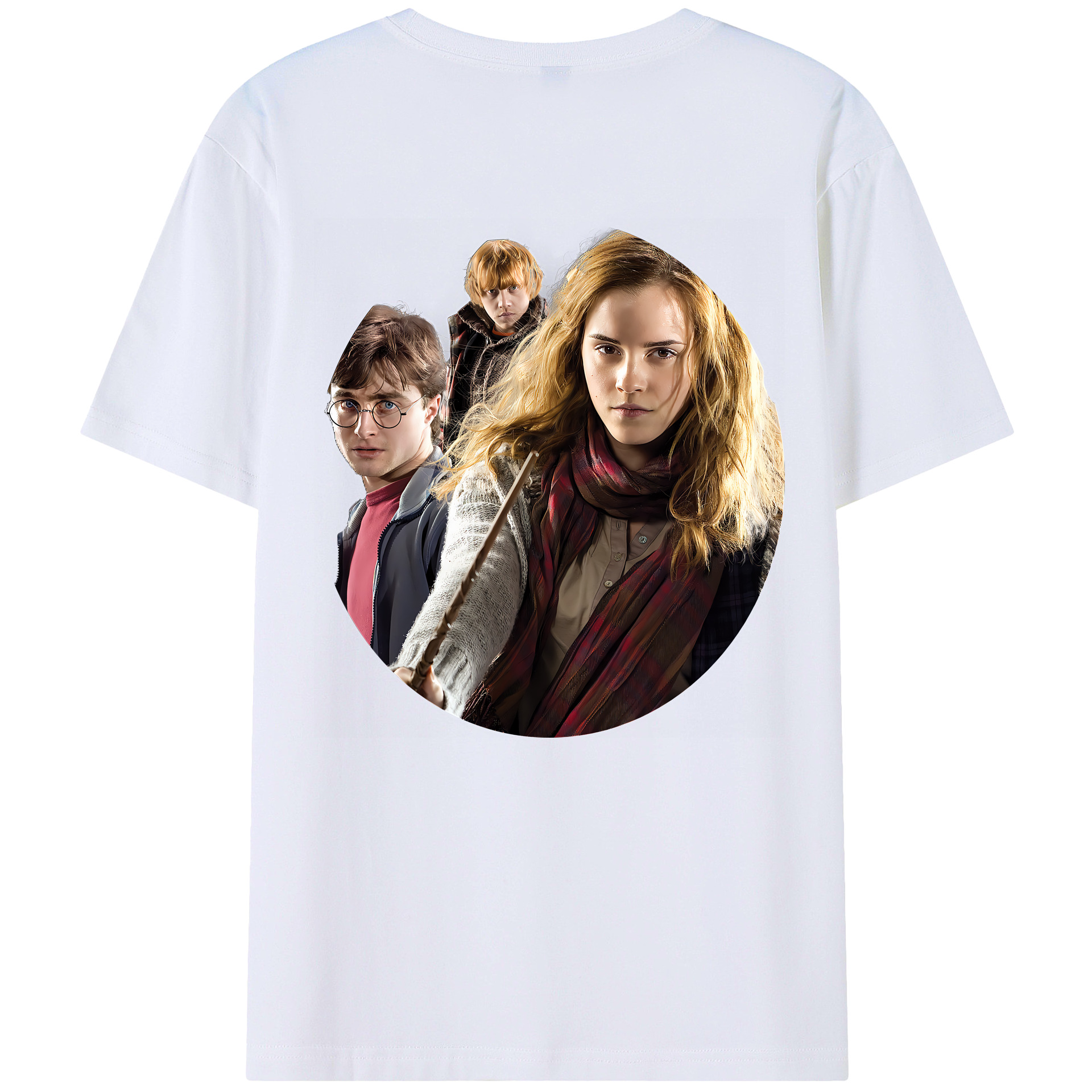 （画像用） Harry Potter ハリー・ポッターシリーズ 綿100％ メンズ半袖Tシャツ（バックプリント） 通気性