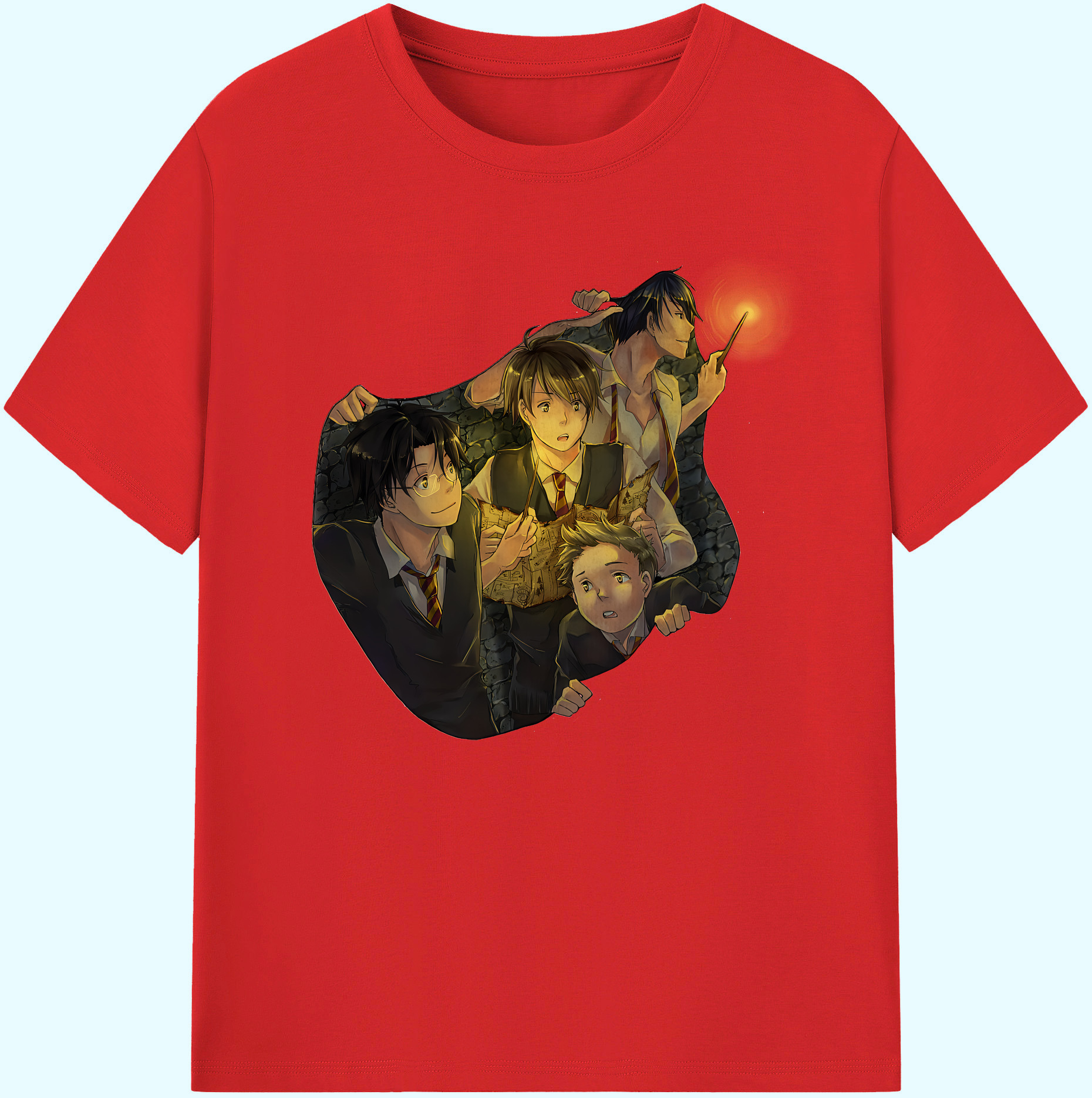（画像用） Harry Potter ハリー・ポッターシリーズ 綿100％ メンズ半袖Tシャツ｜肌触りやわらか＆通気性