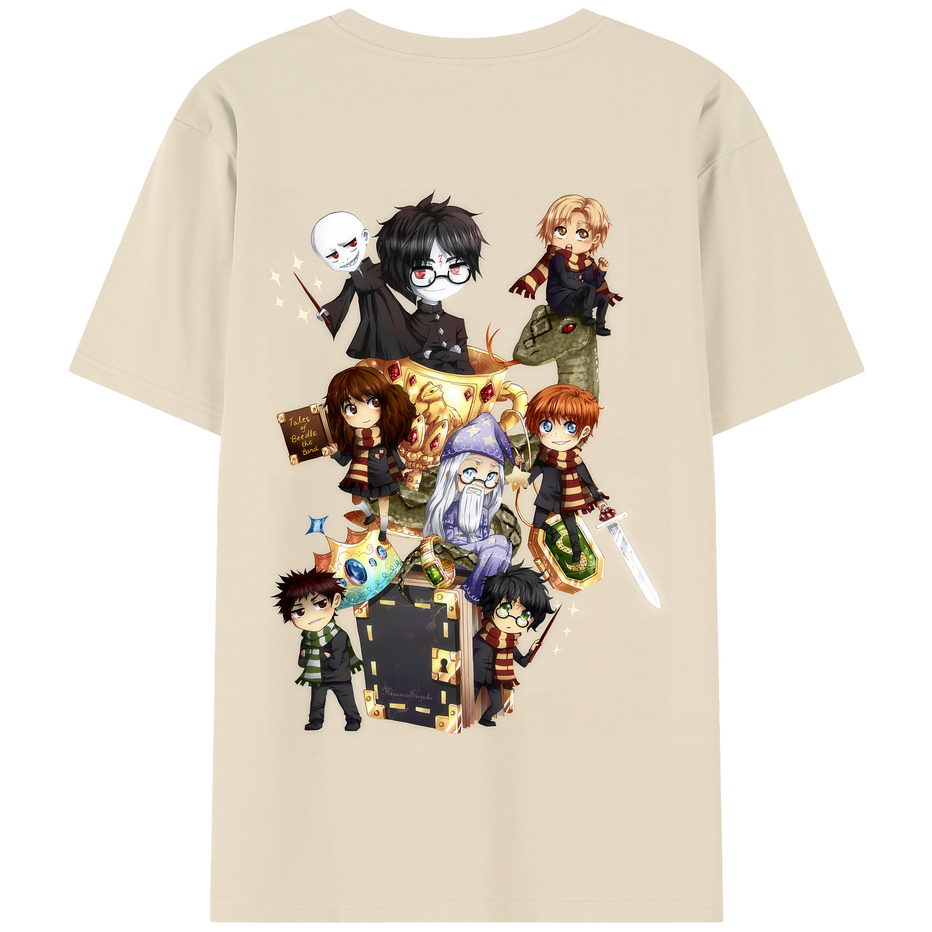 （画像用） Harry Potter ハリー・ポッターシリーズ 綿100％半袖Tシャツ（背面プリント）