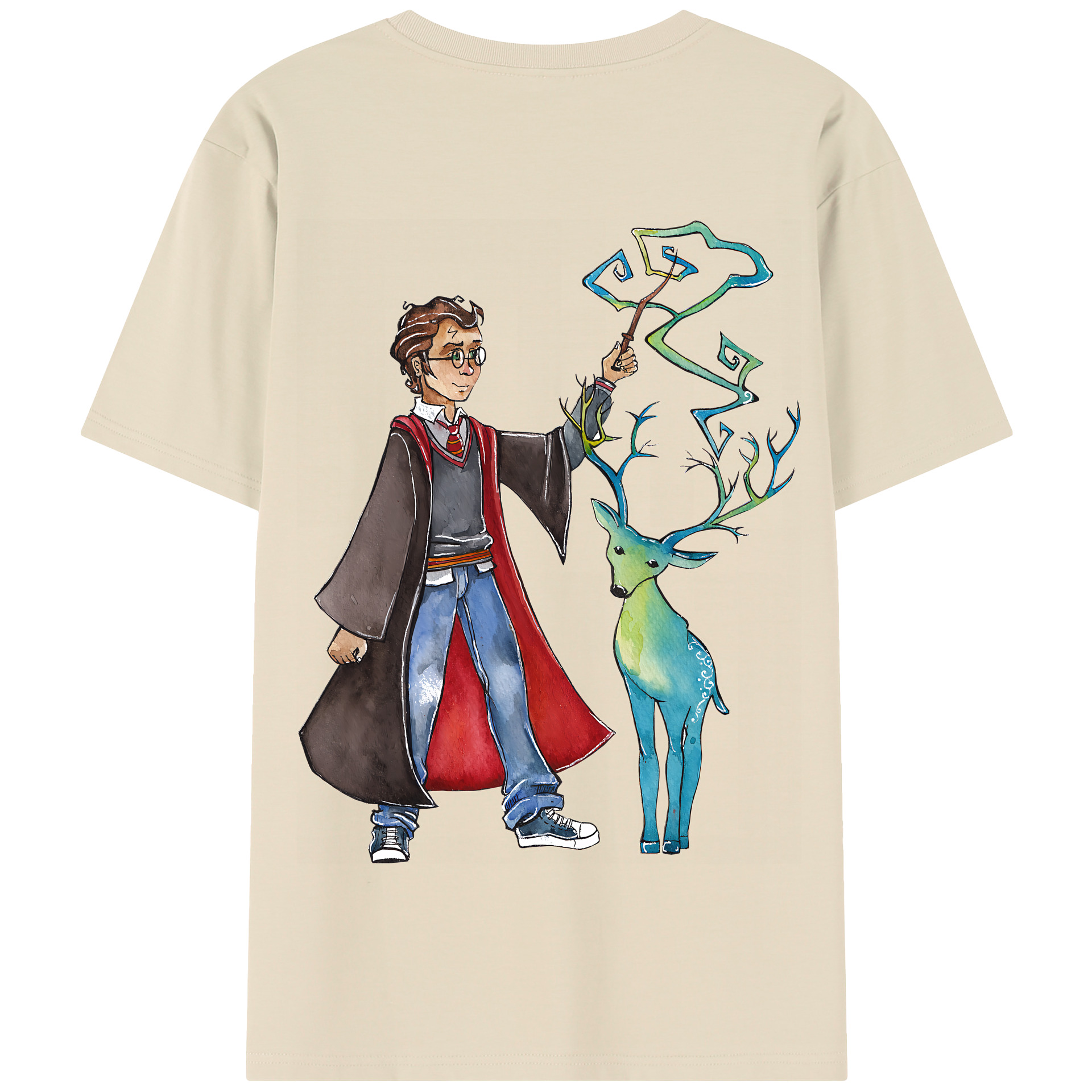 （画像用） Harry Potter ハリー・ポッターシリーズ 綿100％半袖Tシャツ（背面プリント）