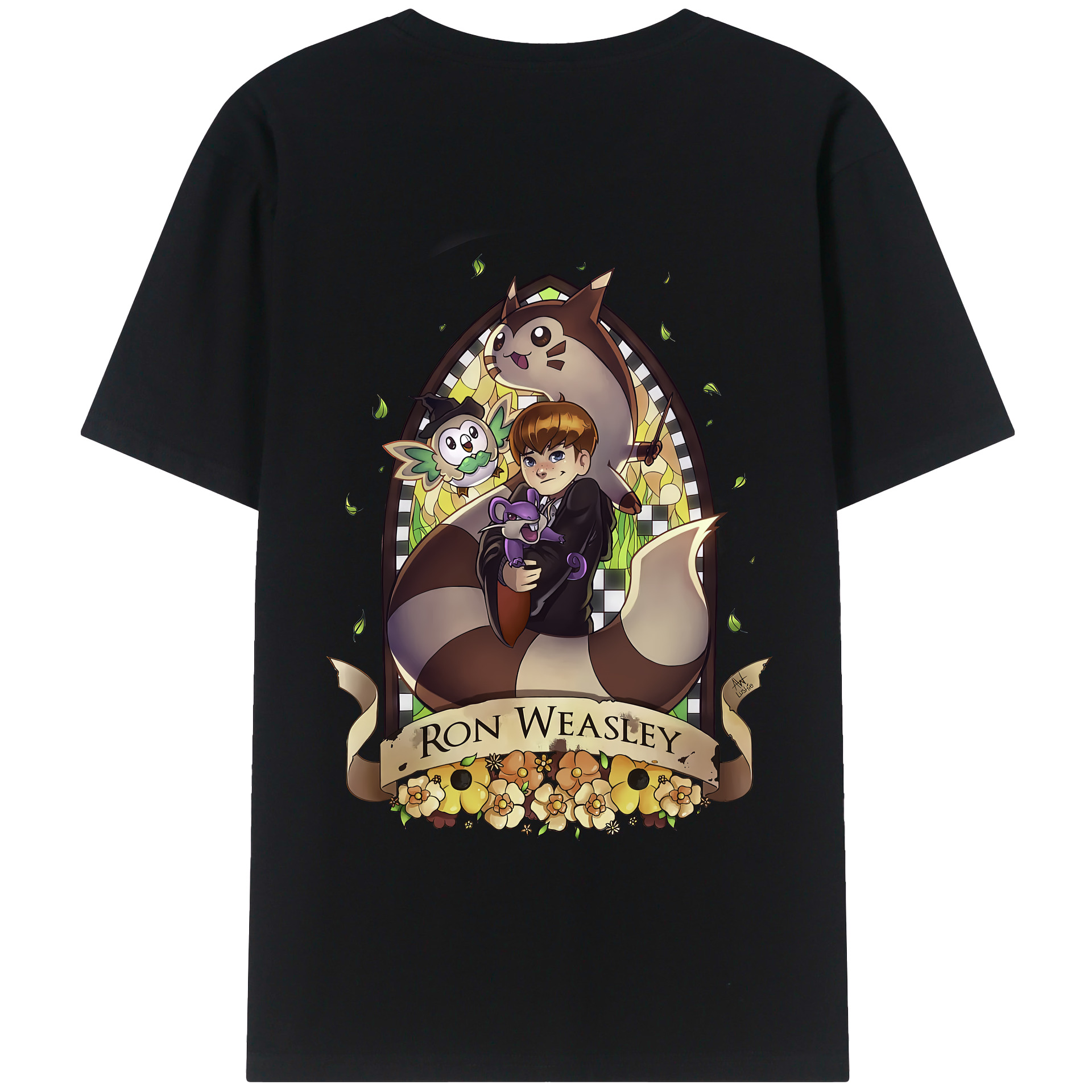 （画像用） Harry Potter ハリー・ポッターシリーズ 綿100％半袖Tシャツ（背面プリント）