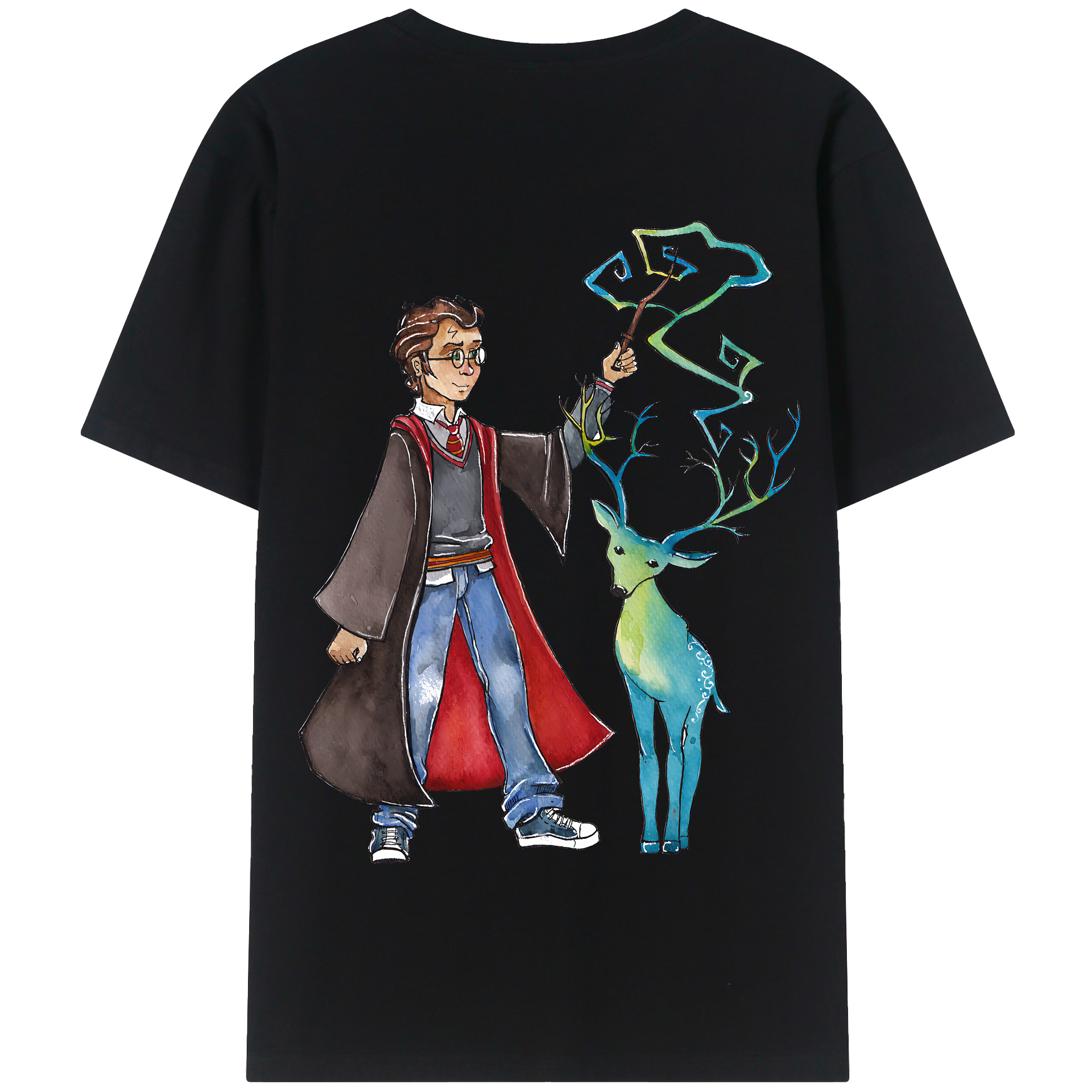 （画像用） Harry Potter ハリー・ポッターシリーズ 綿100％半袖Tシャツ（背面プリント）