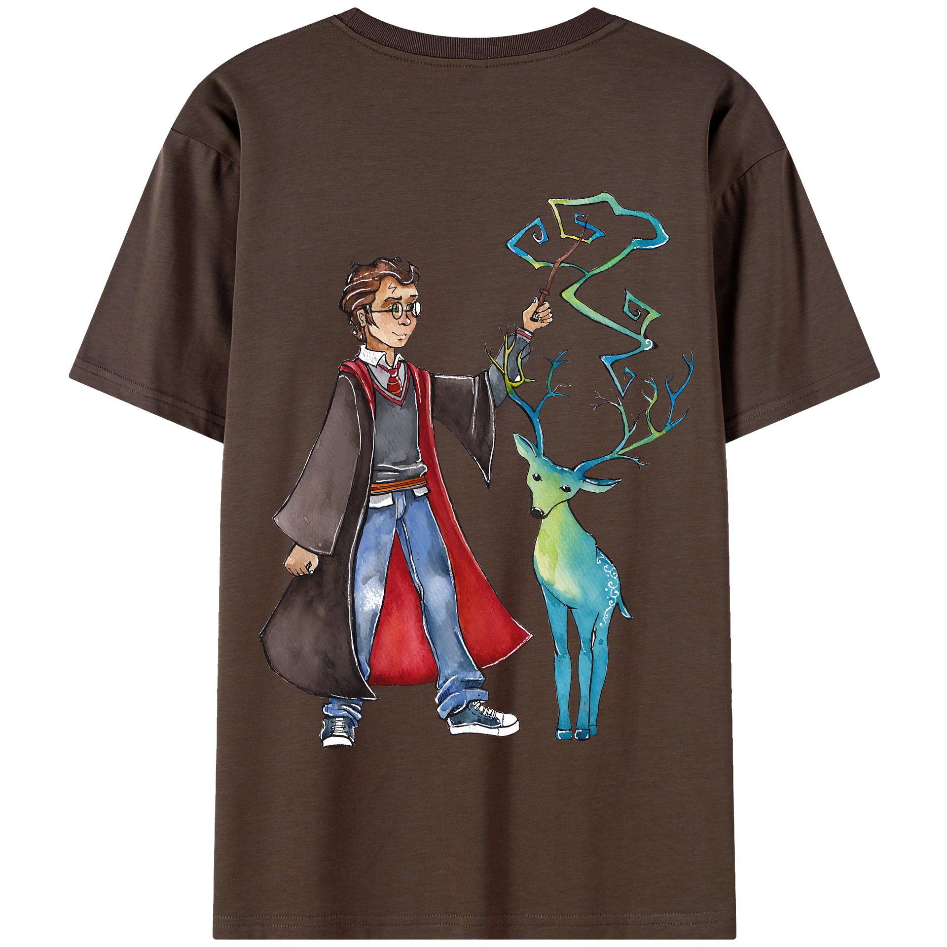 （画像用） Harry Potter ハリー・ポッターシリーズ 綿100％半袖Tシャツ（背面プリント）