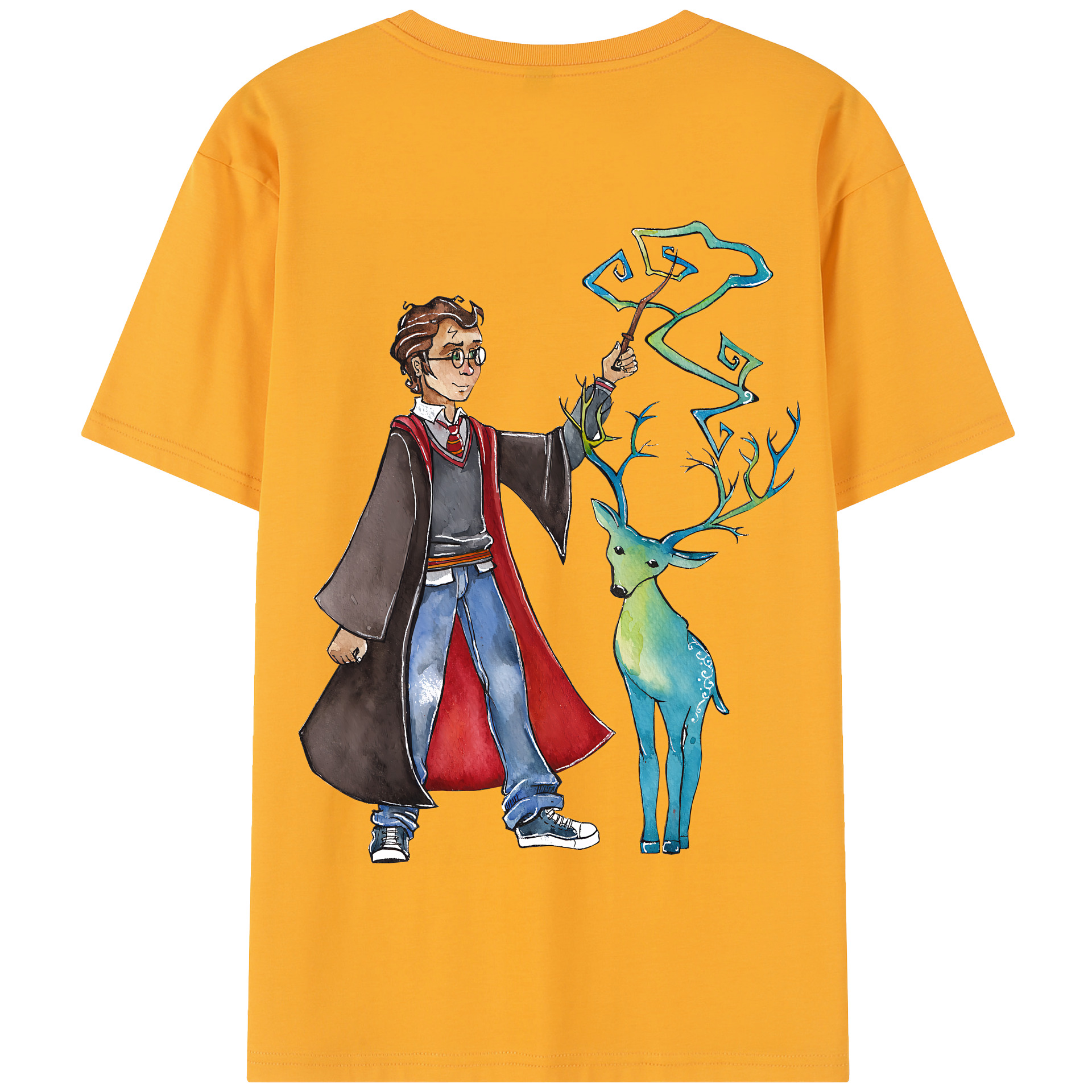 （画像用） Harry Potter ハリー・ポッターシリーズ 綿100％半袖Tシャツ（背面プリント）