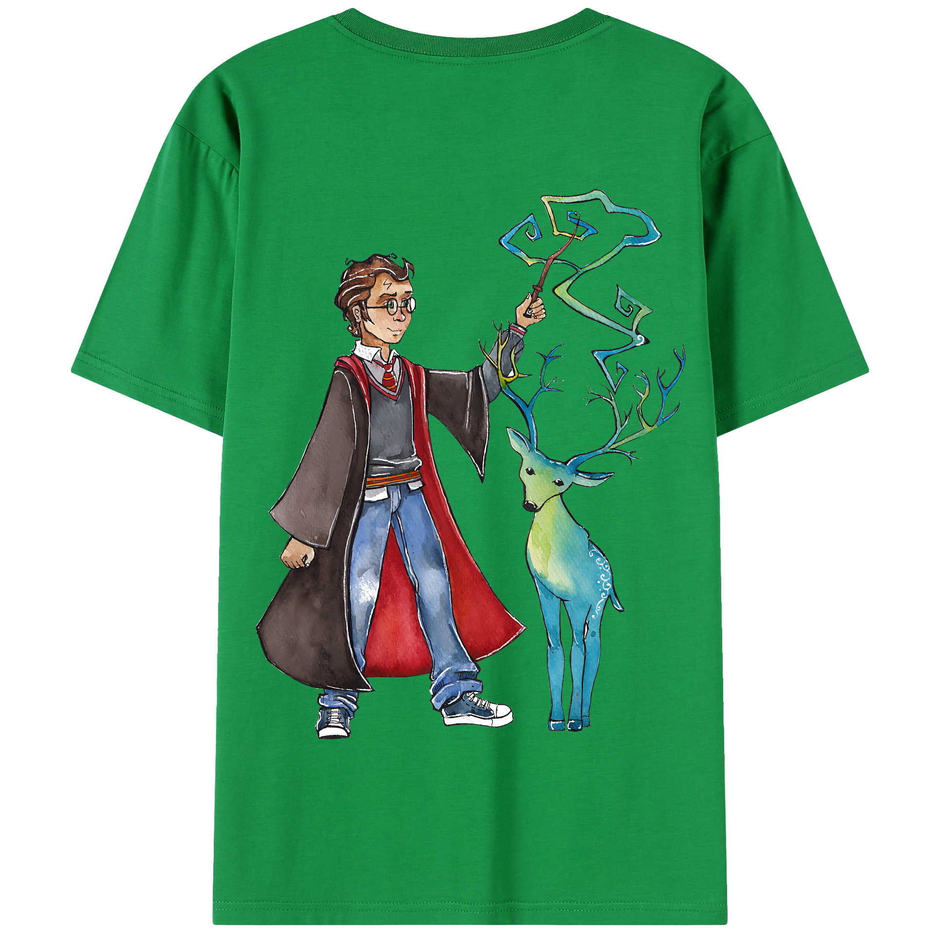 （画像用） Harry Potter ハリー・ポッターシリーズ 綿100％半袖Tシャツ（背面プリント）