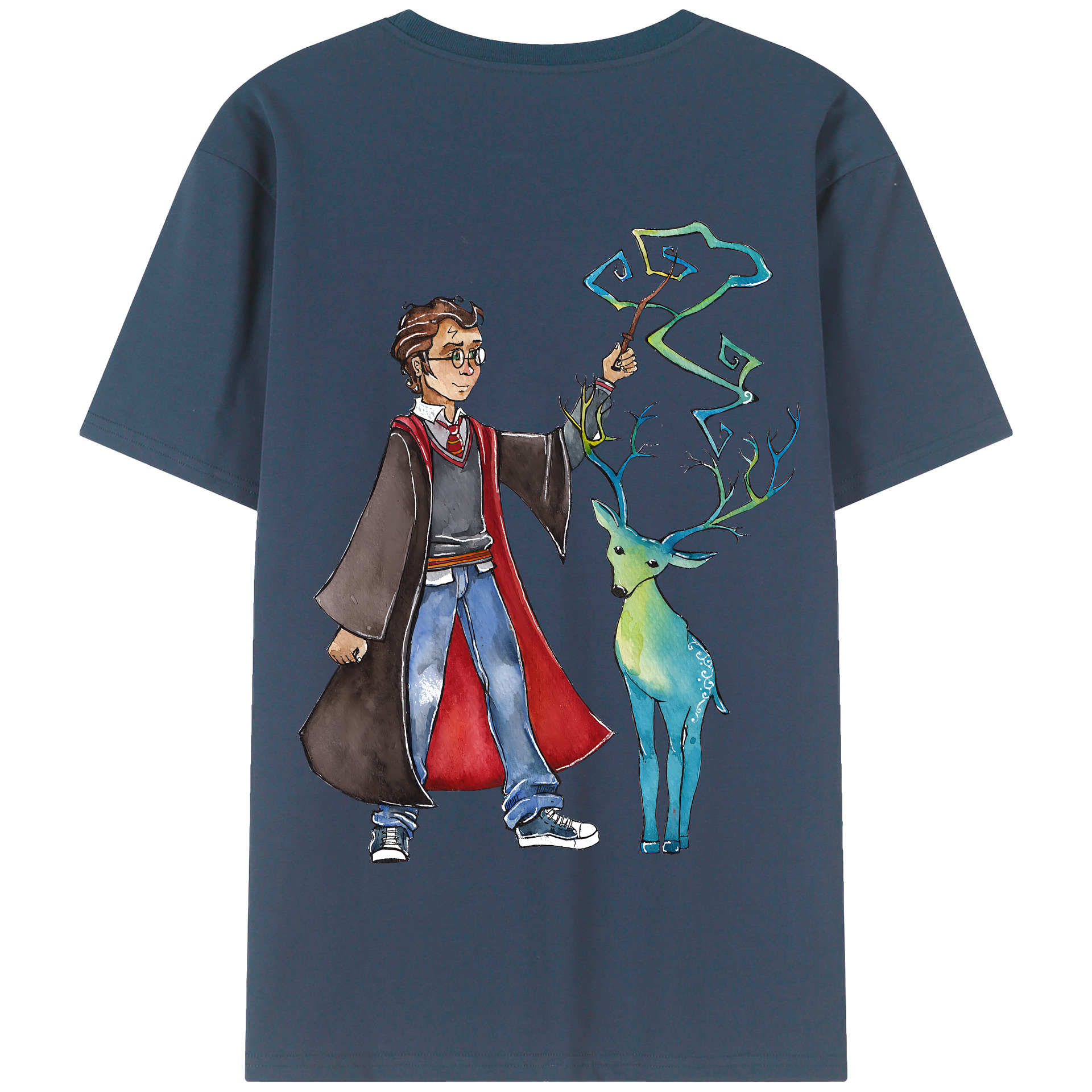 （画像用） Harry Potter ハリー・ポッターシリーズ 綿100％半袖Tシャツ（背面プリント）