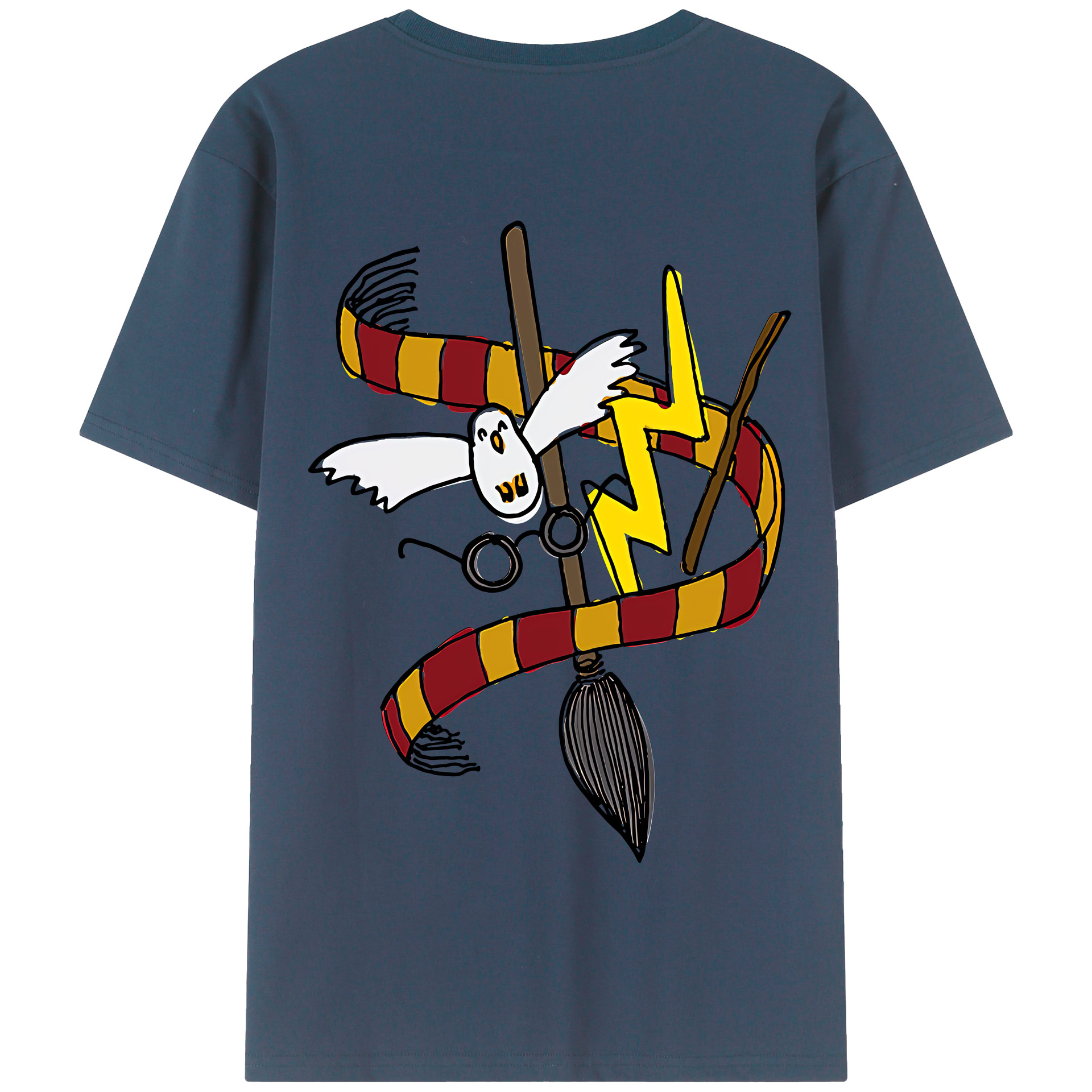 （画像用） Harry Potter ハリー・ポッターシリーズ 綿100％半袖Tシャツ（背面プリント）