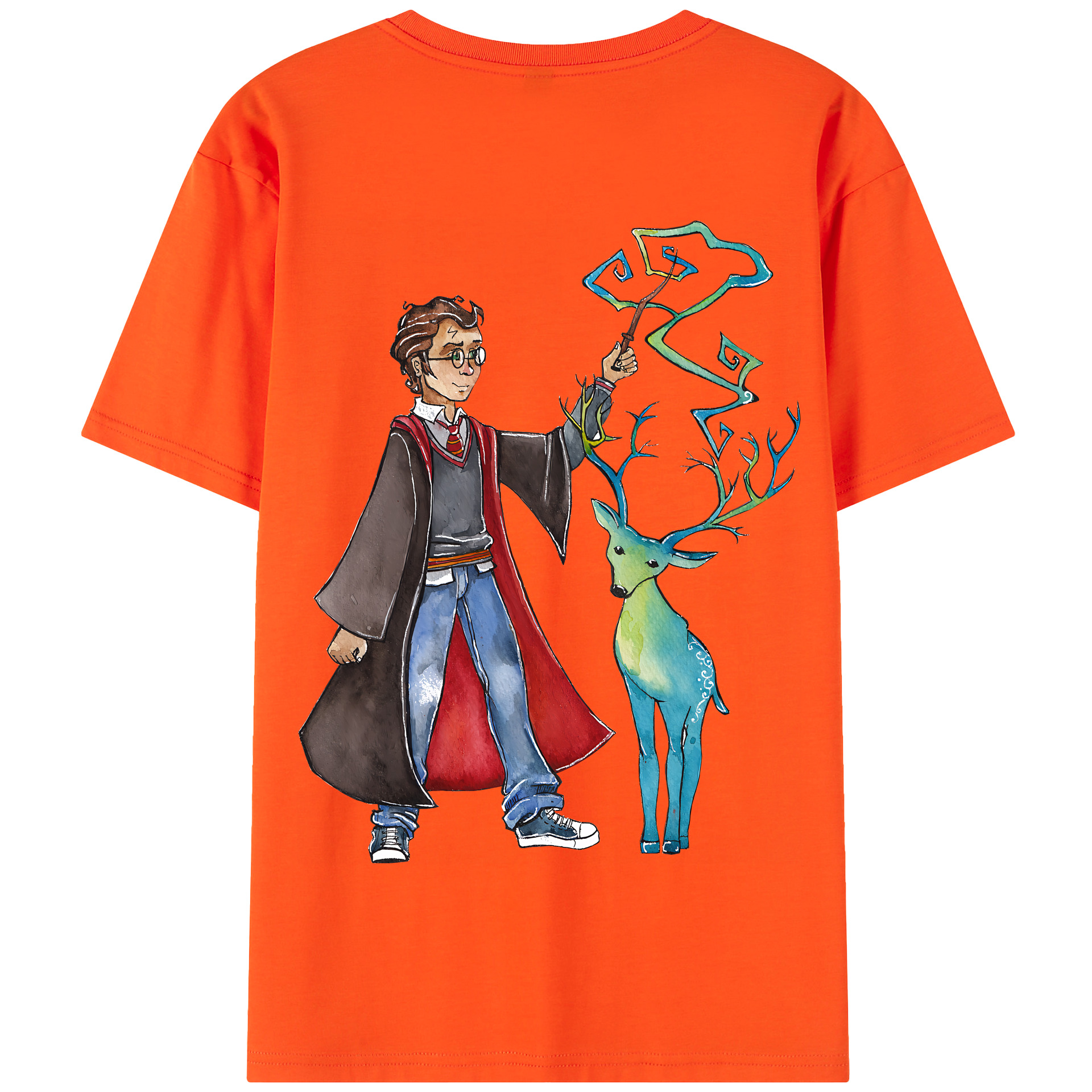 （画像用） Harry Potter ハリー・ポッターシリーズ 綿100％半袖Tシャツ（背面プリント）