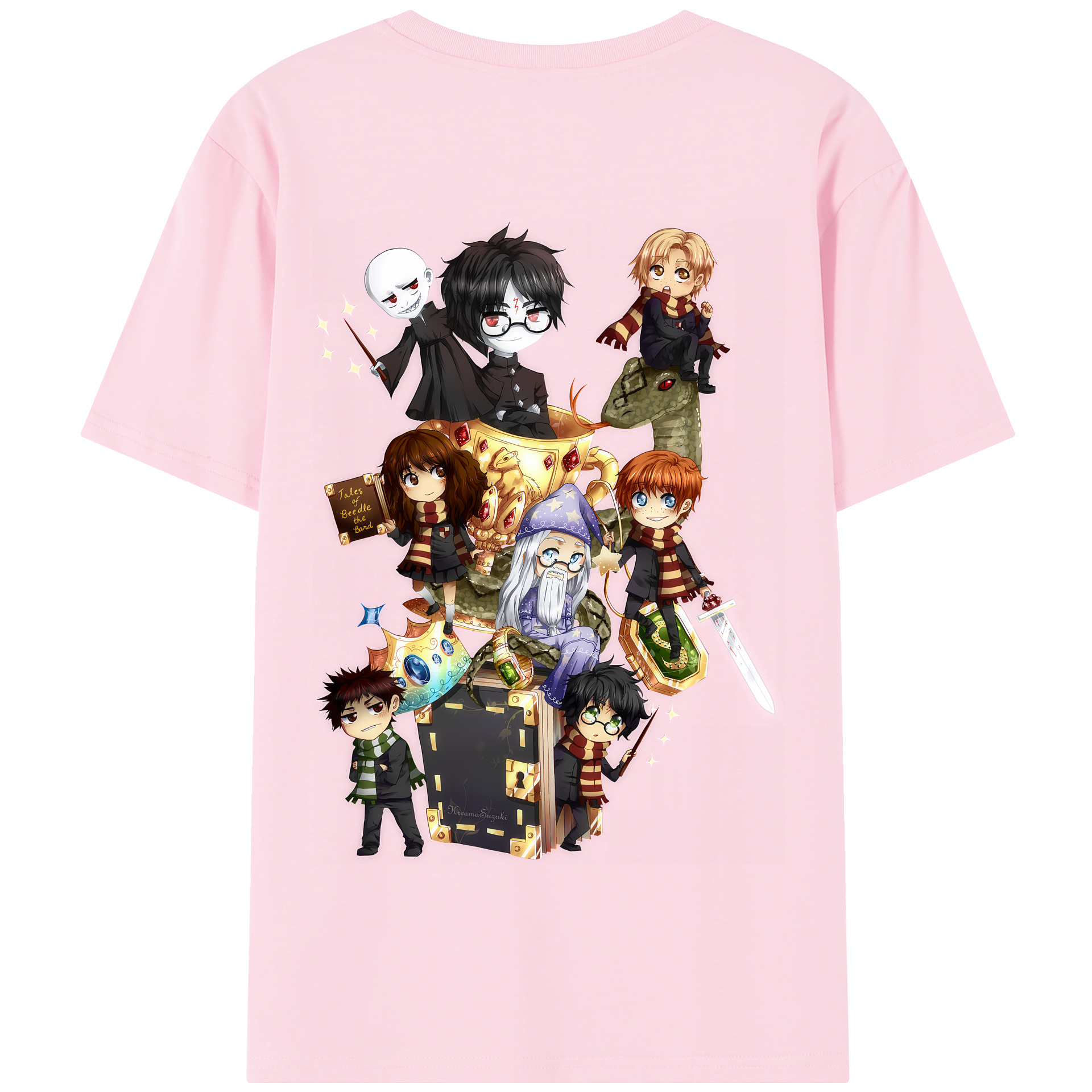 （画像用） Harry Potter ハリー・ポッターシリーズ 綿100％半袖Tシャツ（背面プリント）