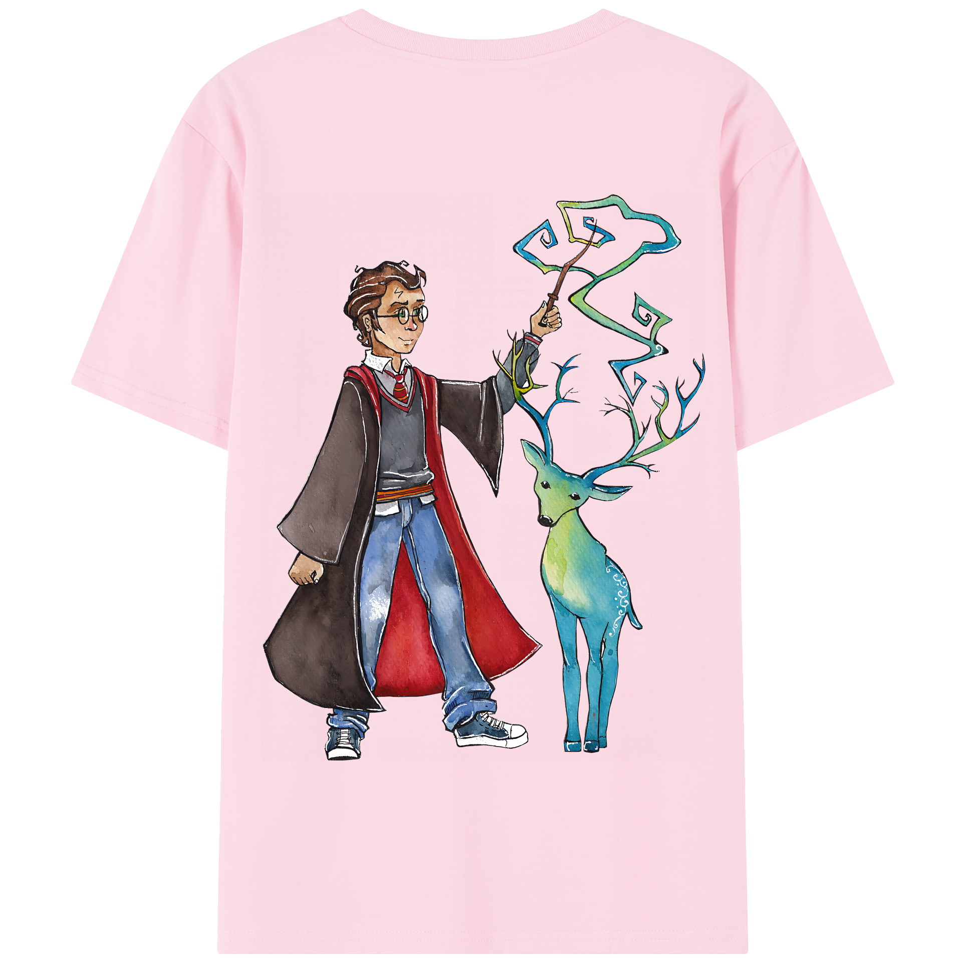 （画像用） Harry Potter ハリー・ポッターシリーズ 綿100％半袖Tシャツ（背面プリント）