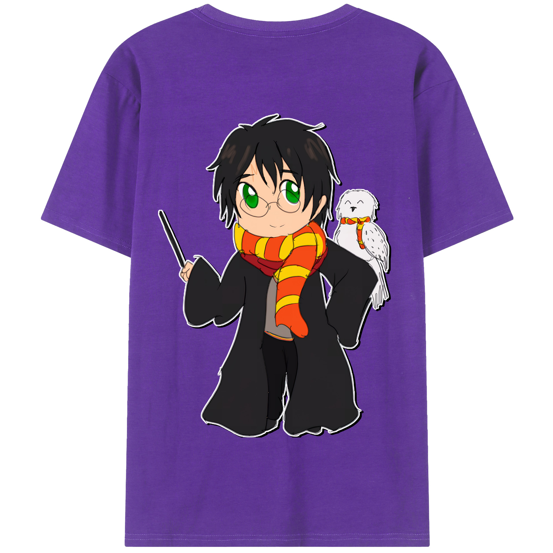 （画像用） Harry Potter ハリー・ポッターシリーズ 綿100％半袖Tシャツ（背面プリント）