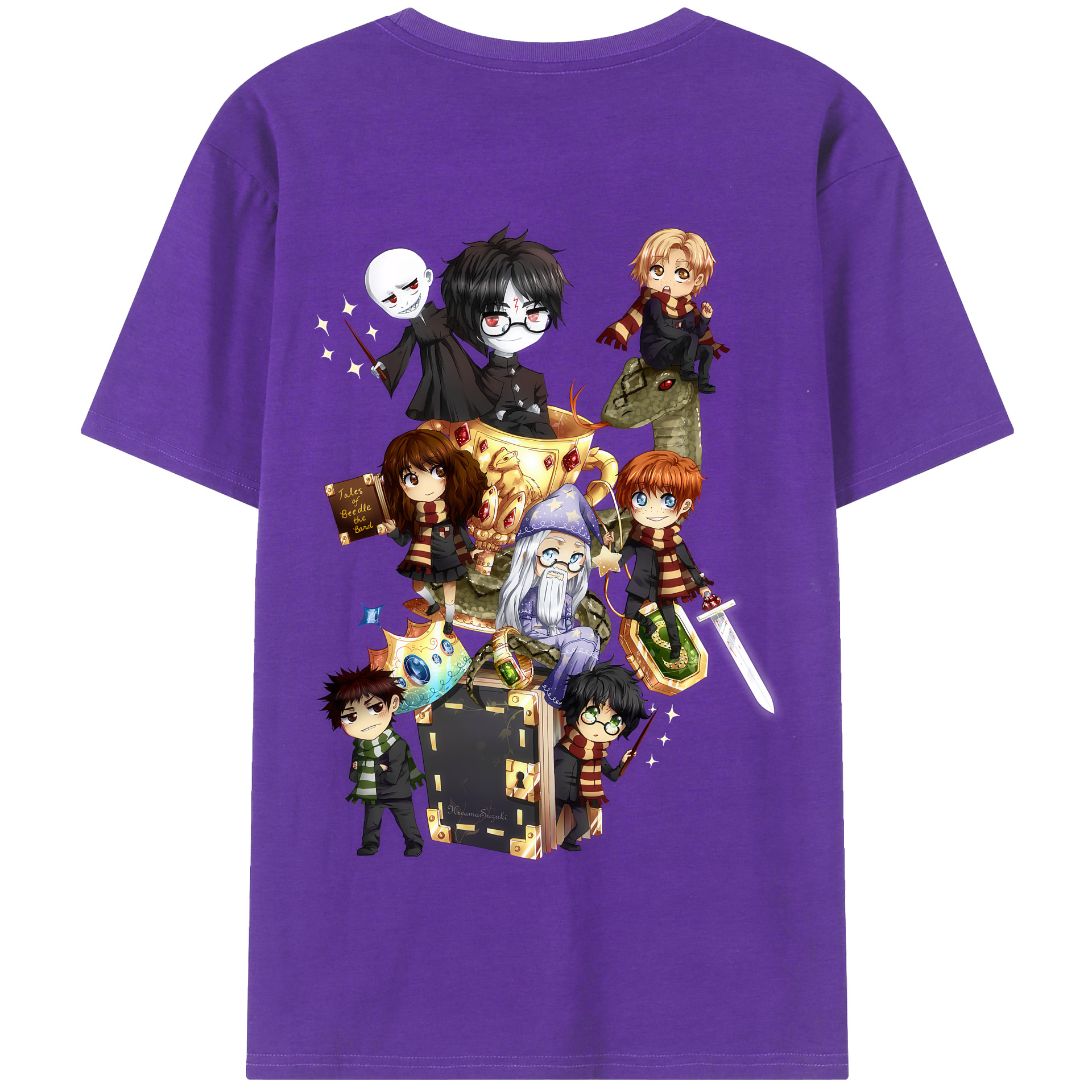 （画像用） Harry Potter ハリー・ポッターシリーズ 綿100％半袖Tシャツ（背面プリント）