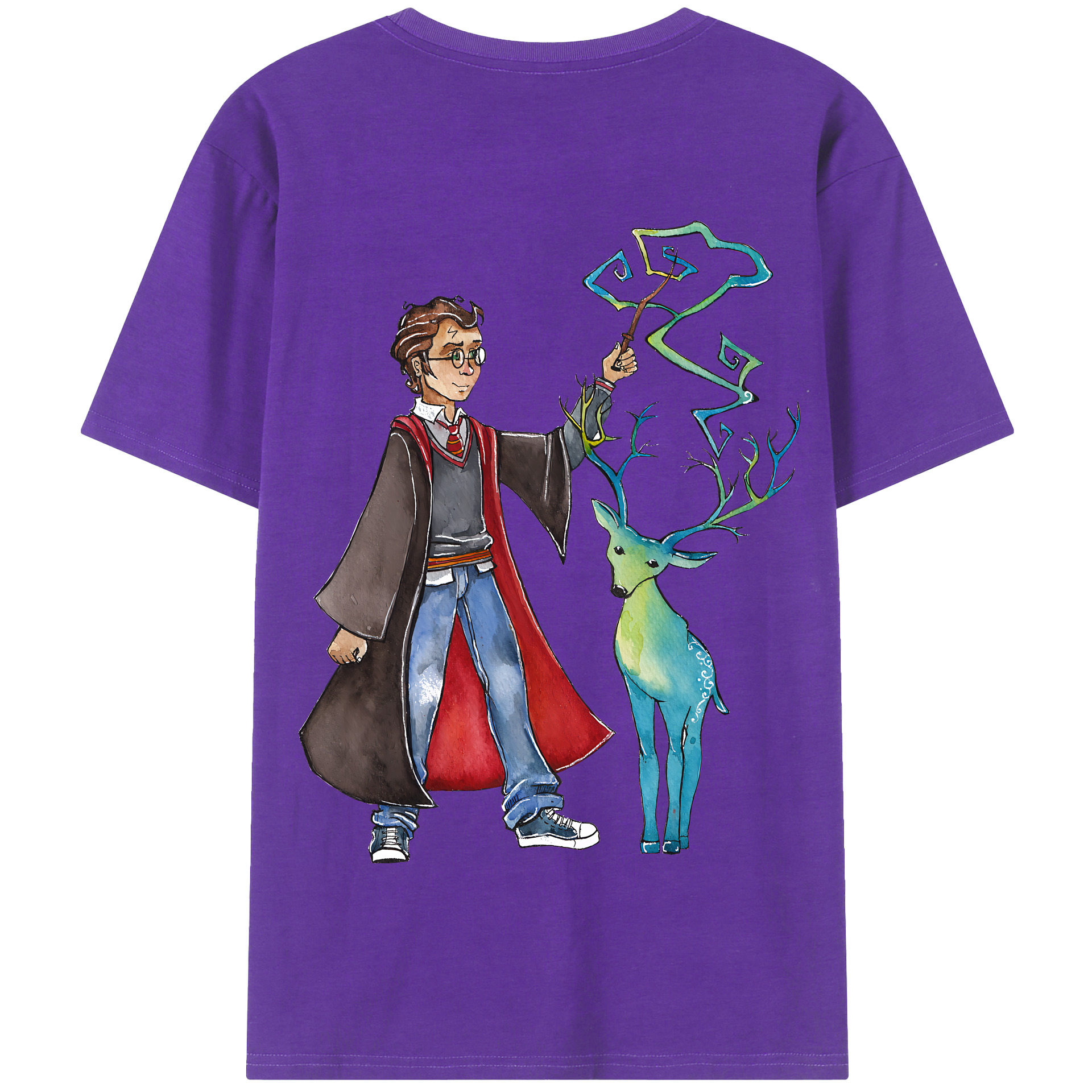 （画像用） Harry Potter ハリー・ポッターシリーズ 綿100％半袖Tシャツ（背面プリント）