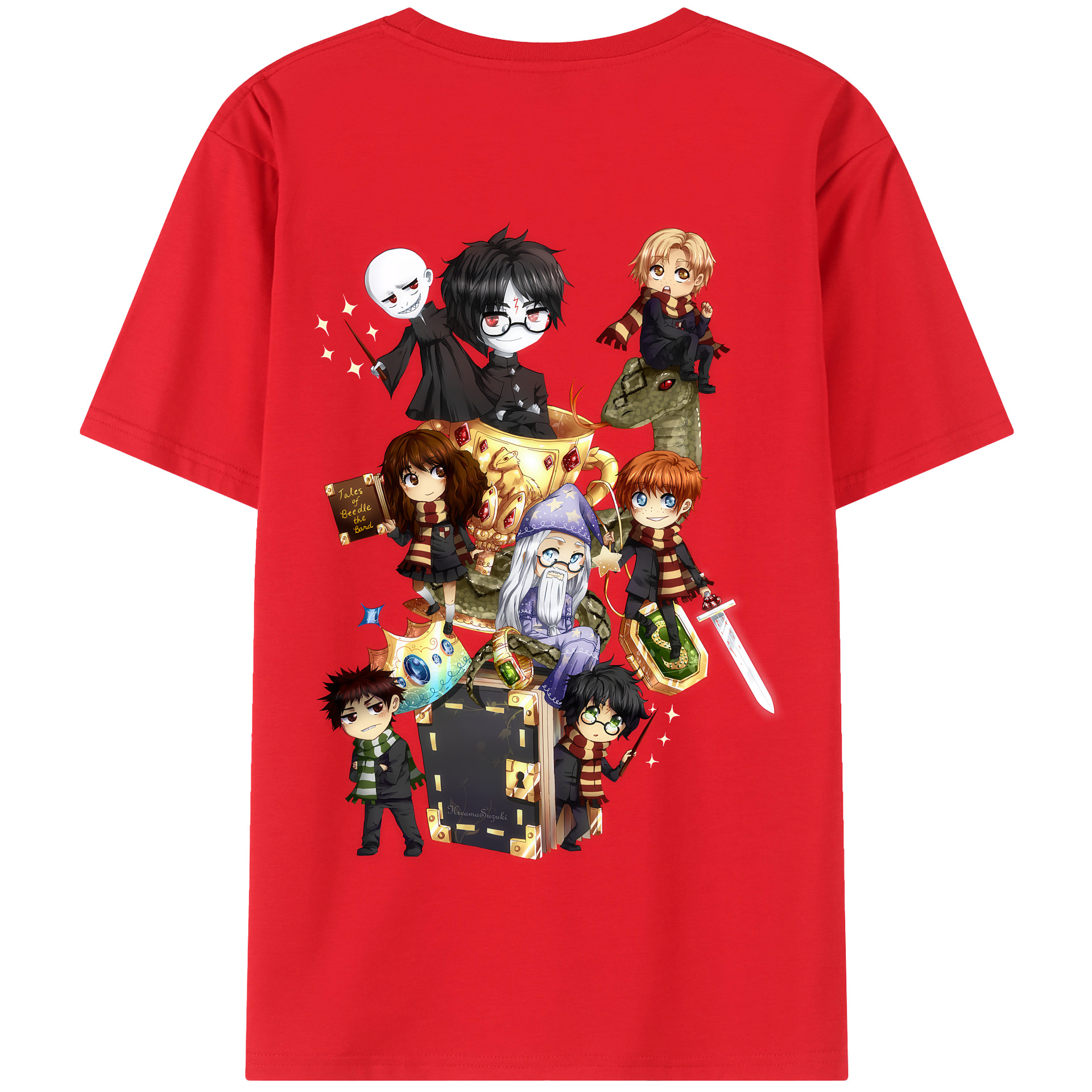 （画像用） Harry Potter ハリー・ポッターシリーズ 綿100％半袖Tシャツ（背面プリント）