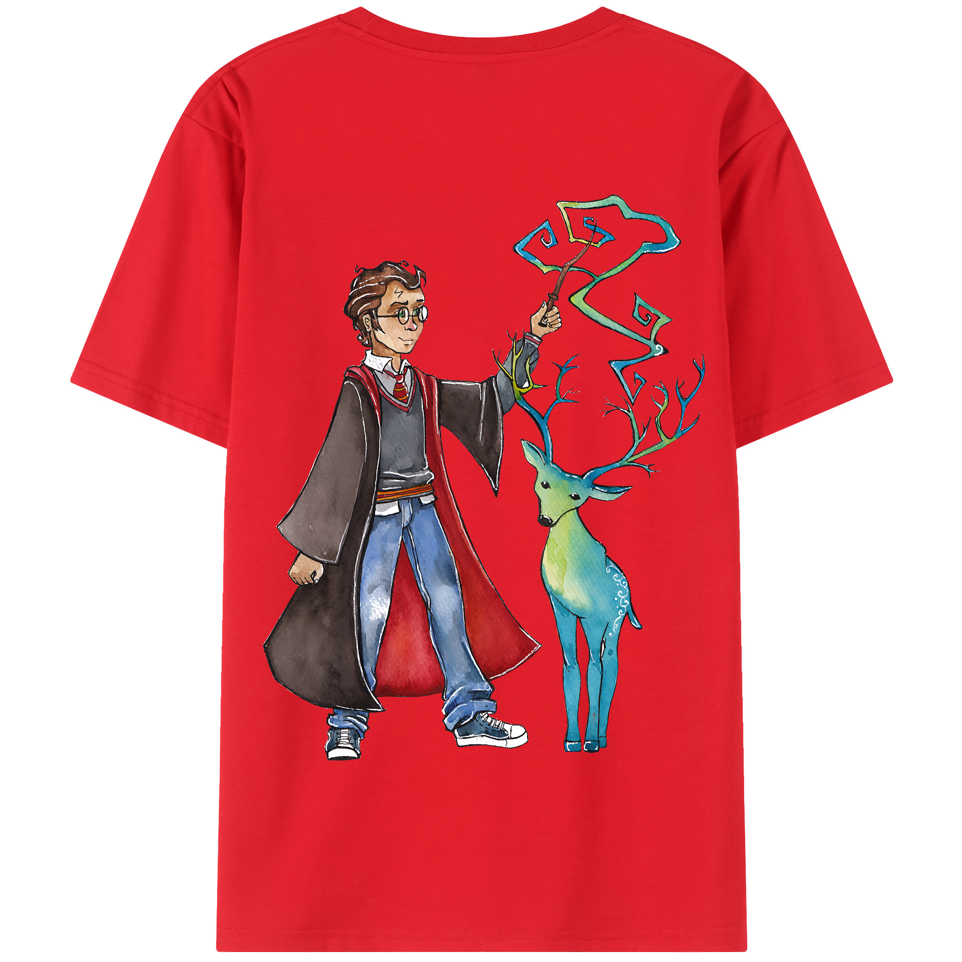 （画像用） Harry Potter ハリー・ポッターシリーズ 綿100％半袖Tシャツ（背面プリント）