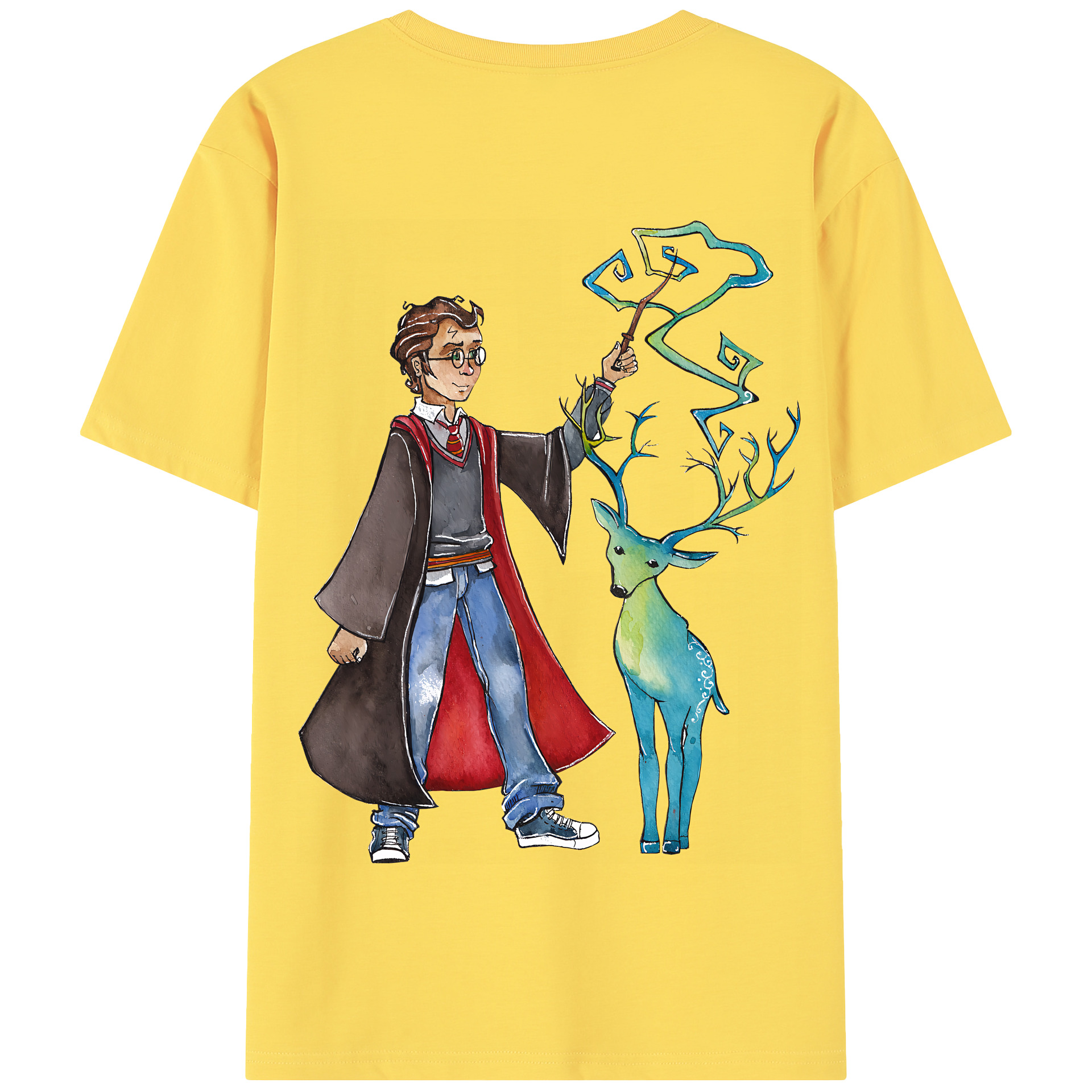 （画像用） Harry Potter ハリー・ポッターシリーズ 綿100％半袖Tシャツ（背面プリント）